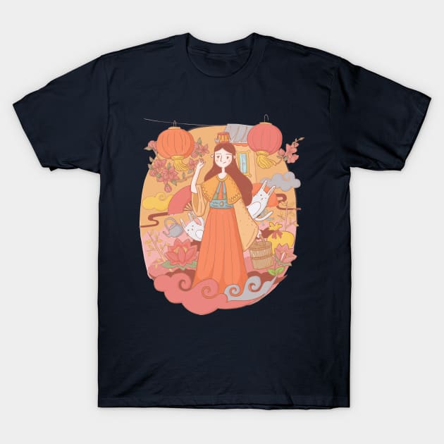 Mid autumn festival illustration T-Shirt by Mako Design 